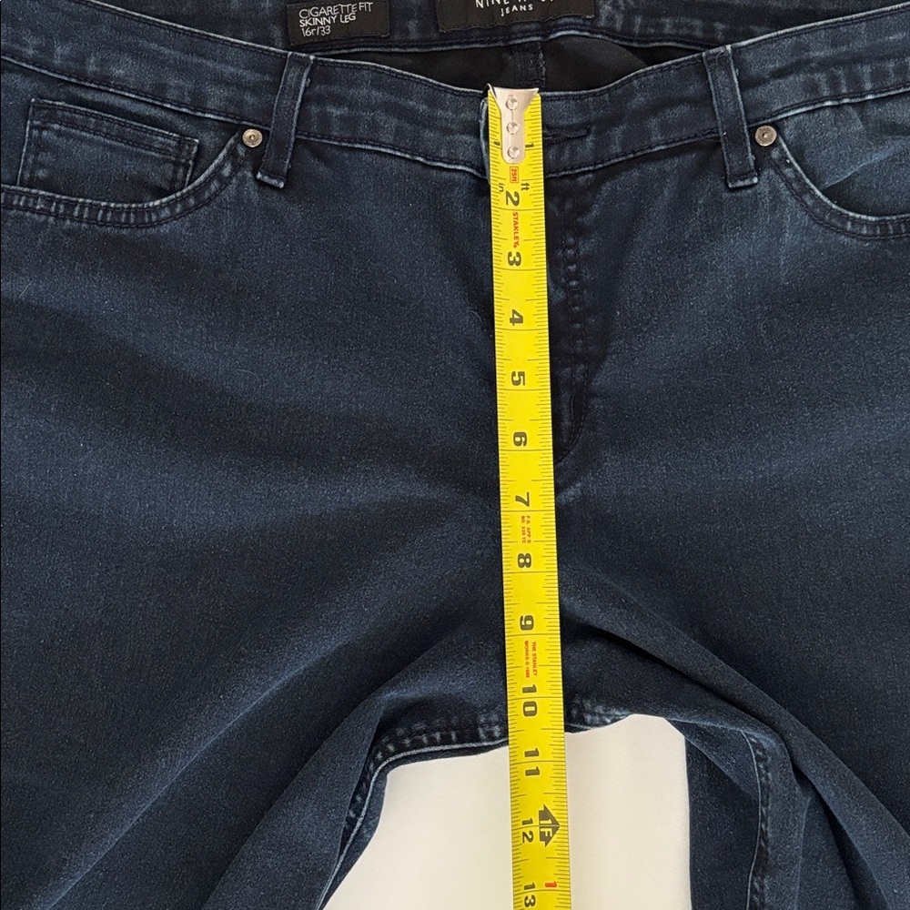 Nine West Cigarette Jeans, Size 16r/33, Dark Wash Blue Denim - Picture 5 of 14